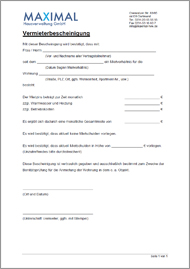 Vermieterbescheinigung